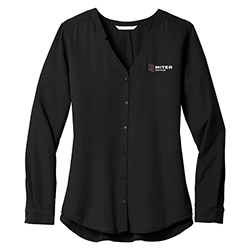 MB LADIES LONG SLEEVE BUTTON-FRONT BLOUSE