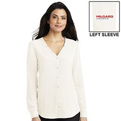 MILGARD LADIES LONG SLEEVE BUTTON-FRONT BLOUSE